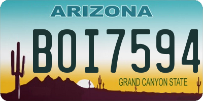 AZ license plate BOI7594