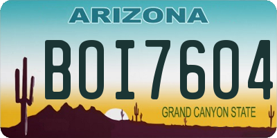 AZ license plate BOI7604