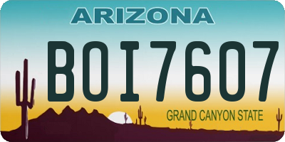 AZ license plate BOI7607