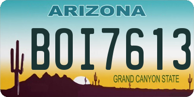 AZ license plate BOI7613
