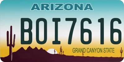 AZ license plate BOI7616
