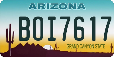 AZ license plate BOI7617