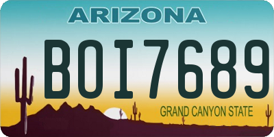 AZ license plate BOI7689