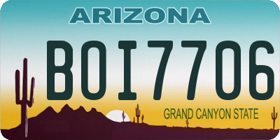 AZ license plate BOI7706