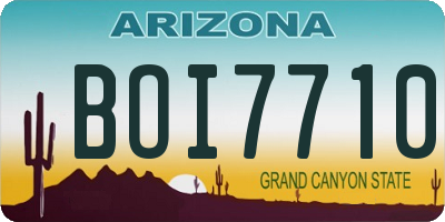 AZ license plate BOI7710