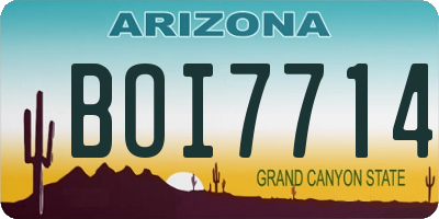 AZ license plate BOI7714