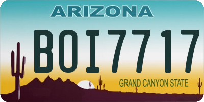 AZ license plate BOI7717