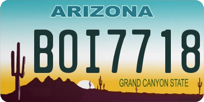 AZ license plate BOI7718