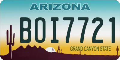 AZ license plate BOI7721