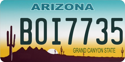 AZ license plate BOI7735