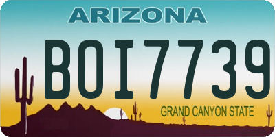 AZ license plate BOI7739