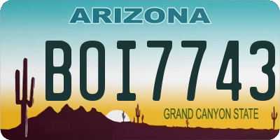 AZ license plate BOI7743