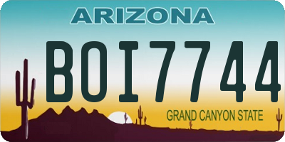 AZ license plate BOI7744