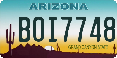 AZ license plate BOI7748