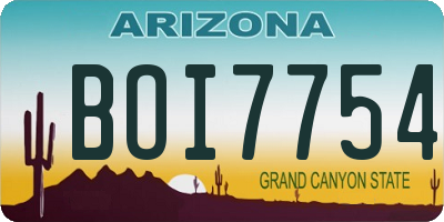 AZ license plate BOI7754