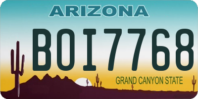 AZ license plate BOI7768