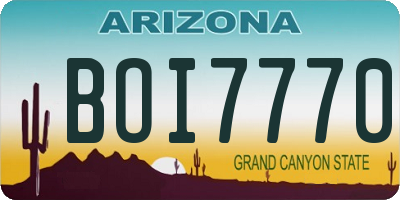 AZ license plate BOI7770