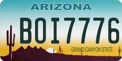 AZ license plate BOI7776