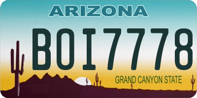 AZ license plate BOI7778