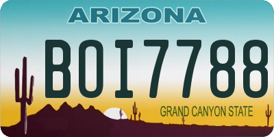 AZ license plate BOI7788