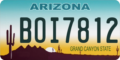 AZ license plate BOI7812