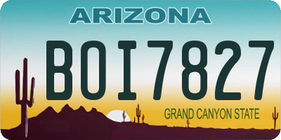 AZ license plate BOI7827