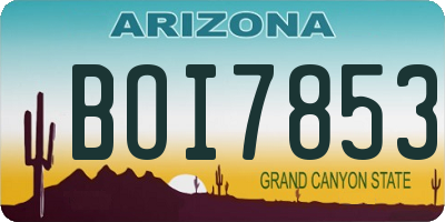 AZ license plate BOI7853