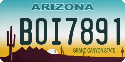 AZ license plate BOI7891