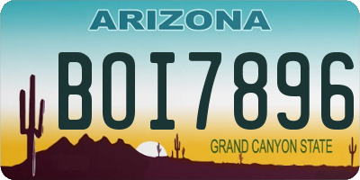 AZ license plate BOI7896
