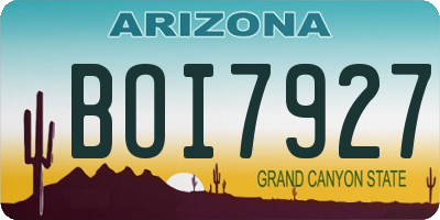 AZ license plate BOI7927