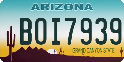 AZ license plate BOI7939