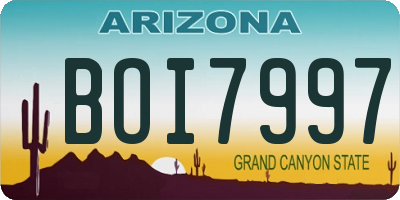 AZ license plate BOI7997