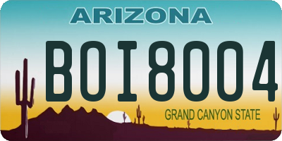 AZ license plate BOI8004