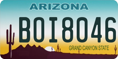 AZ license plate BOI8046