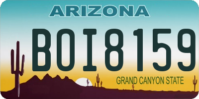 AZ license plate BOI8159
