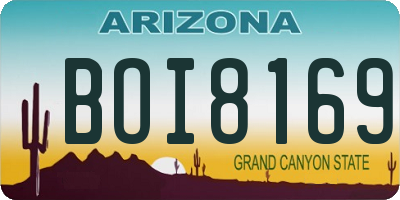 AZ license plate BOI8169