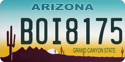 AZ license plate BOI8175