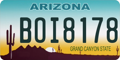 AZ license plate BOI8178