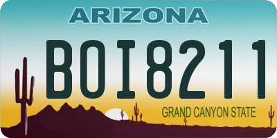 AZ license plate BOI8211