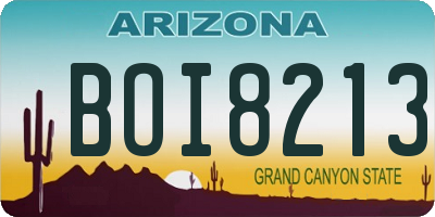 AZ license plate BOI8213