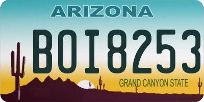 AZ license plate BOI8253