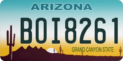 AZ license plate BOI8261