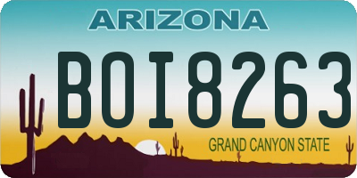 AZ license plate BOI8263