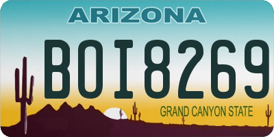 AZ license plate BOI8269