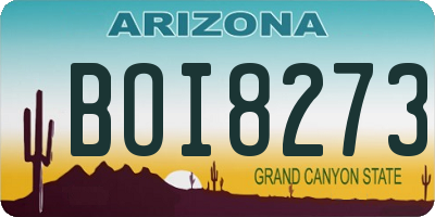 AZ license plate BOI8273