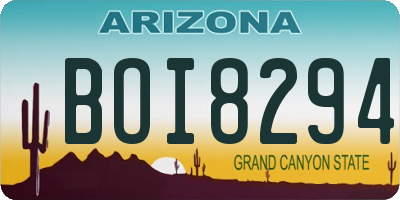 AZ license plate BOI8294