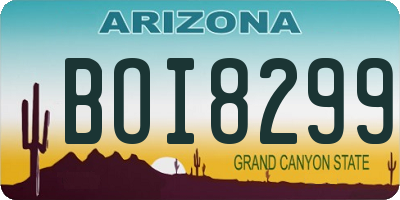 AZ license plate BOI8299
