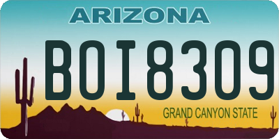 AZ license plate BOI8309