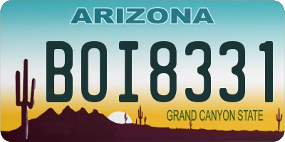 AZ license plate BOI8331