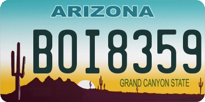 AZ license plate BOI8359